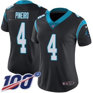 Exclusive Cool Panthers #4 Eddy Pineiro Black Team Color Women's Stitched NFL 100th Season Vapor Untouchable Limited Jersey for a Memorable Fan Moment