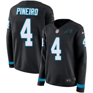 Cozy Unique Attractive Impressive Panthers #4 Eddy Pineiro Black Team Color Women's Stitched NFL Limited Therma Long Sleeve Jersey for the Ultimate Fan Experience