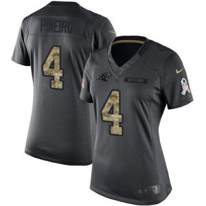 Graceful Cool Marvelous Premium Panthers #4 Eddy Pineiro Black Women's Stitched NFL Limited 2016 Salute to Service Jersey for a Stylish Sporting Appearance