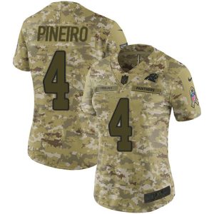 Stunning Unique Comfortable Panthers #4 Eddy Pineiro Camo Women's Stitched NFL Limited 2018 Salute To Service Jersey to Stand Out in the Crowd