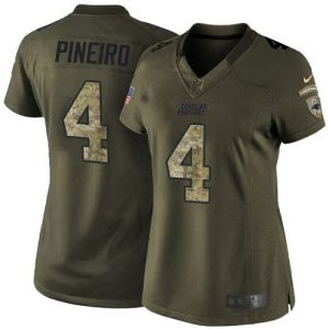 Comfortable Unique Exclusive Modern Panthers #4 Eddy Pineiro Green Women's Stitched NFL Limited 2015 Salute to Service Jersey for an Unforgettable Season