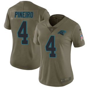 Elegant Exclusive Fantastic Attractive Panthers #4 Eddy Pineiro Olive Women's Stitched NFL Limited 2017 Salute To Service Jersey to Boost Team Spirit