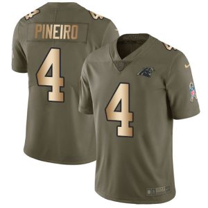 Modern Impressive Panthers #4 Eddy Pineiro Olive/Gold Men's Stitched NFL Limited 2017 Salute To Service Jersey to Show Your Support