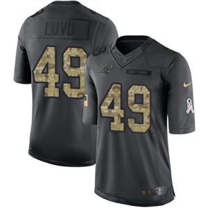 Modern Graceful Panthers #49 Frankie Luvu Black Men's Stitched NFL Limited 2016 Salute to Service Jersey to Elevate Your Game Day Look