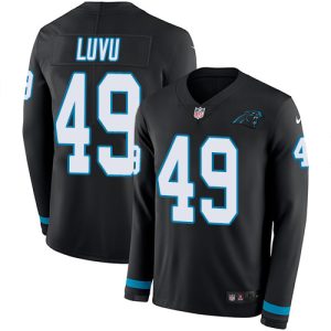 Sleek Stunning Panthers #49 Frankie Luvu Black Team Color Men's Stitched NFL Limited Therma Long Sleeve Jersey to Boost Team Spirit