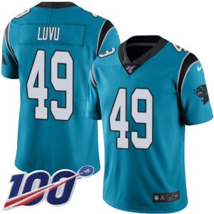 Superb Dashing Panthers #49 Frankie Luvu Blue Alternate Youth Stitched NFL 100th Season Vapor Untouchable Limited Jersey to Stand Out in the Crowd