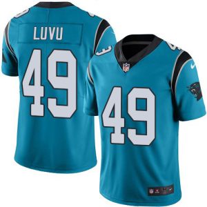 Attractive Sturdy Trendy Fantastic Panthers #49 Frankie Luvu Blue Youth Stitched NFL Limited Rush Jersey for True Fans