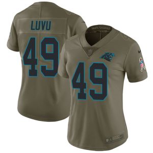 Stylish High Quality Panthers #49 Frankie Luvu Olive Women's Stitched NFL Limited 2017 Salute To Service Jersey for an Unforgettable Season