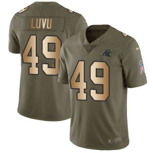 Exclusive Luxurious Panthers #49 Frankie Luvu Olive/Gold Men's Stitched NFL Limited 2017 Salute To Service Jersey to Elevate Your Game Day Look
