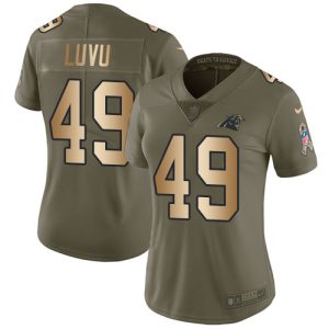 Fashionable Dashing Attractive Panthers #49 Frankie Luvu Olive/Gold Women's Stitched NFL Limited 2017 Salute To Service Jersey for True Fans