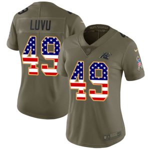 Exclusive Alluring Distinctive Vibrant Panthers #49 Frankie Luvu Olive/USA Flag Women's Stitched NFL Limited 2017 Salute To Service Jersey to Boost Team Spirit
