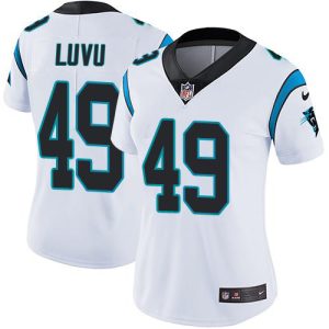 Dashing Superb Panthers #49 Frankie Luvu White Women's Stitched NFL Vapor Untouchable Limited Jersey for a Stylish Sporting Appearance
