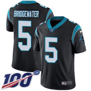 Unique Exclusive Panthers #5 Teddy Bridgewater Black Team Color Youth Stitched NFL 100th Season Vapor Untouchable Limited Jersey to Stand Out in the Crowd