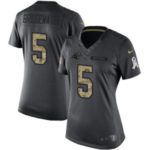 High Quality Unique Panthers #5 Teddy Bridgewater Black Women's Stitched NFL Limited 2016 Salute to Service Jersey to Show Your Support