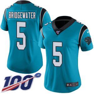 Superb Outstanding Smart Panthers #5 Teddy Bridgewater Blue Alternate Women's Stitched NFL 100th Season Vapor Untouchable Limited Jersey for a Stylish Sporting Appearance