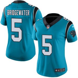 Premium Alluring Dashing Panthers #5 Teddy Bridgewater Blue Women's Stitched NFL Limited Rush Jersey for a Memorable Fan Moment