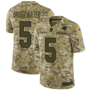 Classic Authentic Panthers #5 Teddy Bridgewater Camo Youth Stitched NFL Limited 2018 Salute To Service Jersey to Stand Out in the Crowd