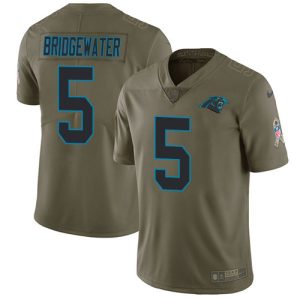 Outstanding Dashing Alluring Panthers #5 Teddy Bridgewater Olive Men's Stitched NFL Limited 2017 Salute To Service Jersey to Show Your Support