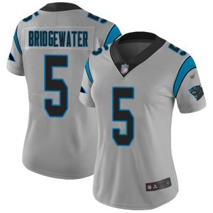 Alluring Modern Exquisite Panthers #5 Teddy Bridgewater Silver Women's Stitched NFL Limited Inverted Legend Jersey to Show Your Support