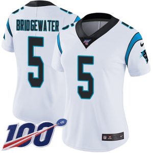 Superb Sleek Cozy Stunning Panthers #5 Teddy Bridgewater White Women's Stitched NFL 100th Season Vapor Untouchable Limited Jersey for the Ultimate Fan Experience