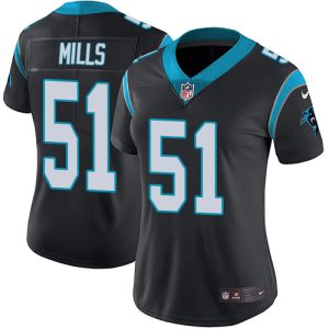 Trendy Vibrant High Quality Cozy Panthers #51 Sam Mills Black Team Color Women's Stitched NFL Vapor Untouchable Limited Jersey for True Fans