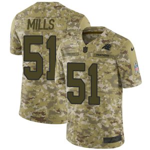 Superb Sleek Distinctive Panthers #51 Sam Mills Camo Youth Stitched NFL Limited 2018 Salute to Service Jersey for True Fans