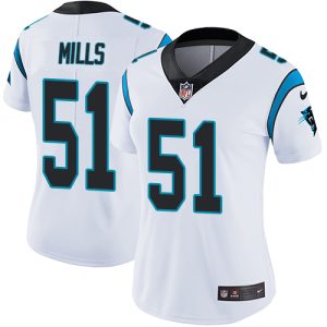 Stylish Sleek Smart Sturdy Panthers #51 Sam Mills White Women's Stitched NFL Vapor Untouchable Limited Jersey to Show Your Support