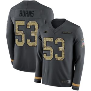 Trendy Attractive Exquisite Chic Panthers #53 Brian Burns Anthracite Salute to Service Men's Stitched NFL Limited Therma Long Sleeve Jersey for a Stylish Sporting Appearance