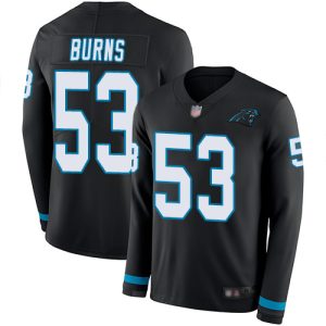 Chic Cool Marvelous Panthers #53 Brian Burns Black Team Color Men's Stitched NFL Limited Therma Long Sleeve Jersey for True Fans