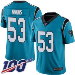 Stylish Exquisite Panthers #53 Brian Burns Blue Alternate Men's Stitched NFL 100th Season Vapor Limited Jersey for an Unforgettable Season