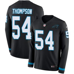 Cozy Fashionable Chic Fabulous Panthers #54 Shaq Thompson Black Team Color Men's Stitched NFL Limited Therma Long Sleeve Jersey to Boost Team Spirit