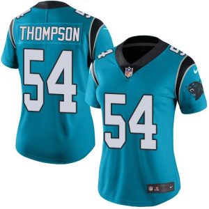 Handsome Classic Panthers #54 Shaq Thompson Blue Women's Stitched NFL Limited Rush Jersey for the Ultimate Fan Experience
