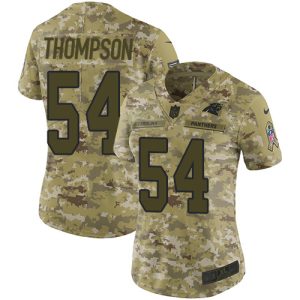 Comfortable Alluring Exclusive Impressive Panthers #54 Shaq Thompson Camo Women's Stitched NFL Limited 2018 Salute to Service Jersey to Show Your Support