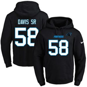 Modern Cozy Smart Fabulous Panthers #58 Thomas Davis Sr Black Name & Number Pullover NFL Hoodie to Show Your Support