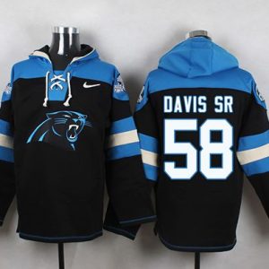 Elegant Fantastic Panthers #58 Thomas Davis Sr Black Player Pullover NFL Hoodie to Boost Team Spirit