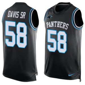 Stylish Eye   catching Premium Panthers #58 Thomas Davis Sr Black Team Color Men's Stitched NFL Limited Tank Top Jersey to Elevate Your Game Day Look