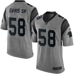 Exquisite High Quality Elegant Panthers #58 Thomas Davis Sr Gray Men's Stitched NFL Limited Gridiron Gray Jersey for a Stylish Sporting Appearance