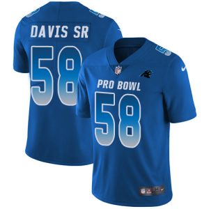 Alluring Fantastic Panthers #58 Thomas Davis Sr Royal Men's Stitched NFL Limited NFC 2018 Pro Bowl Jersey for a Memorable Fan Moment