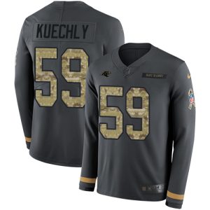 Gorgeous Authentic Panthers #59 Luke Kuechly Anthracite Salute to Service Youth Stitched NFL Limited Therma Long Sleeve Jersey to Elevate Your Game Day Look