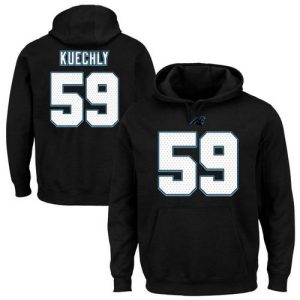 Modern Smart Authentic Outstanding Panthers #59 Luke Kuechly Black Majestic Eligible Receiver II Name & Number NFL Hoodie to Stand Out in the Crowd