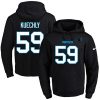 Authentic Alluring Exclusive Panthers #59 Luke Kuechly Black Name & Number Pullover NFL Hoodie for a Memorable Fan Moment