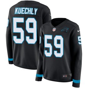 Trendy Marvelous Superb Exquisite Panthers #59 Luke Kuechly Black Team Color Women's Stitched NFL Limited Therma Long Sleeve Jersey for a Stylish Sporting Appearance