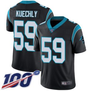 Attractive Outstanding Impressive Chic Panthers #59 Luke Kuechly Black Team Color Youth Stitched NFL 100th Season Vapor Limited Jersey for a Stylish Sporting Appearance
