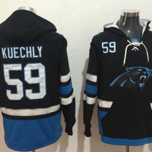 Exquisite Handsome Smart Exclusive Panthers #59 Luke Kuechly Black/Blue Name & Number Pullover NFL Hoodie for Game Day