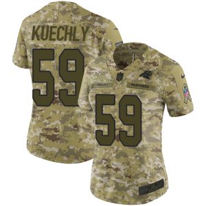 Exclusive Sleek High Quality Panthers #59 Luke Kuechly Camo Women's Stitched NFL Limited 2018 Salute to Service Jersey to Show Your Support