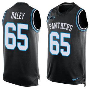 Unique Authentic Smart Elegant Panthers #65 Dennis Daley Black Team Color Men's Stitched NFL Limited Tank Top Jersey for Game Day