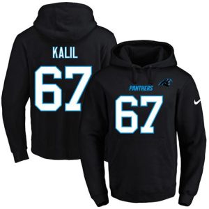 Exquisite Alluring Modern Panthers #67 Ryan Kalil Black Name & Number Pullover NFL Hoodie for Game Day