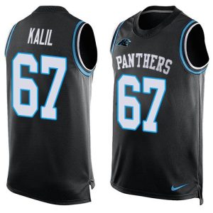 Attractive Marvelous Panthers #67 Ryan Kalil Black Team Color Men's Stitched NFL Limited Tank Top Jersey for a Memorable Fan Moment
