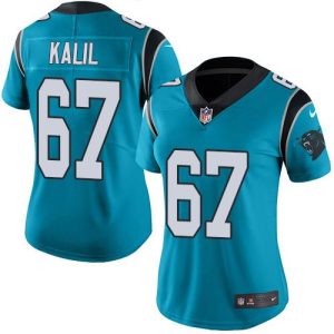 Stunning Elegant Panthers #67 Ryan Kalil Blue Alternate Women's Stitched NFL Vapor Untouchable Limited Jersey for the Ultimate Fan Experience