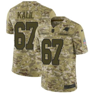 Handsome Smart Dashing Panthers #67 Ryan Kalil Camo Men's Stitched NFL Limited 2018 Salute To Service Jersey to Show Your Support